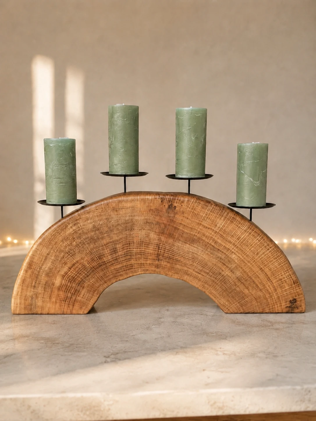 Adventskranz aus massivem Eichenholz